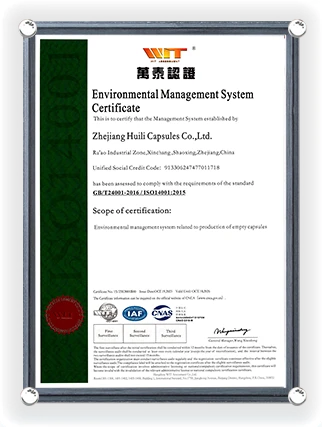 Certificat de Système de Gestion Environnementale